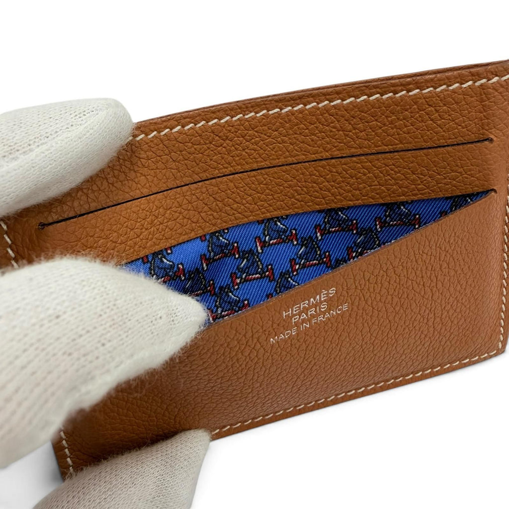 Hermes Citizen Twill Evercolor Gold Card Case — view 6