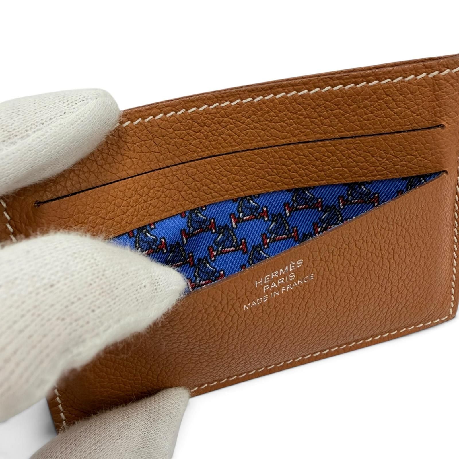 Hermes Citizen Twill Evercolor Gold Card Case — view 6