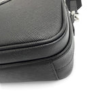 Prada Saffiano Leather Triangle Logo Shoulder Bag Black — view 7