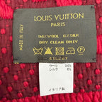 Louis Vuitton Logomania Scarf Wool Silk Ruby Monogram Fringe — view 7
