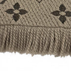 Louis Vuitton Logomania Scarf Monogram Wool Silk Fringed Greige — view 4