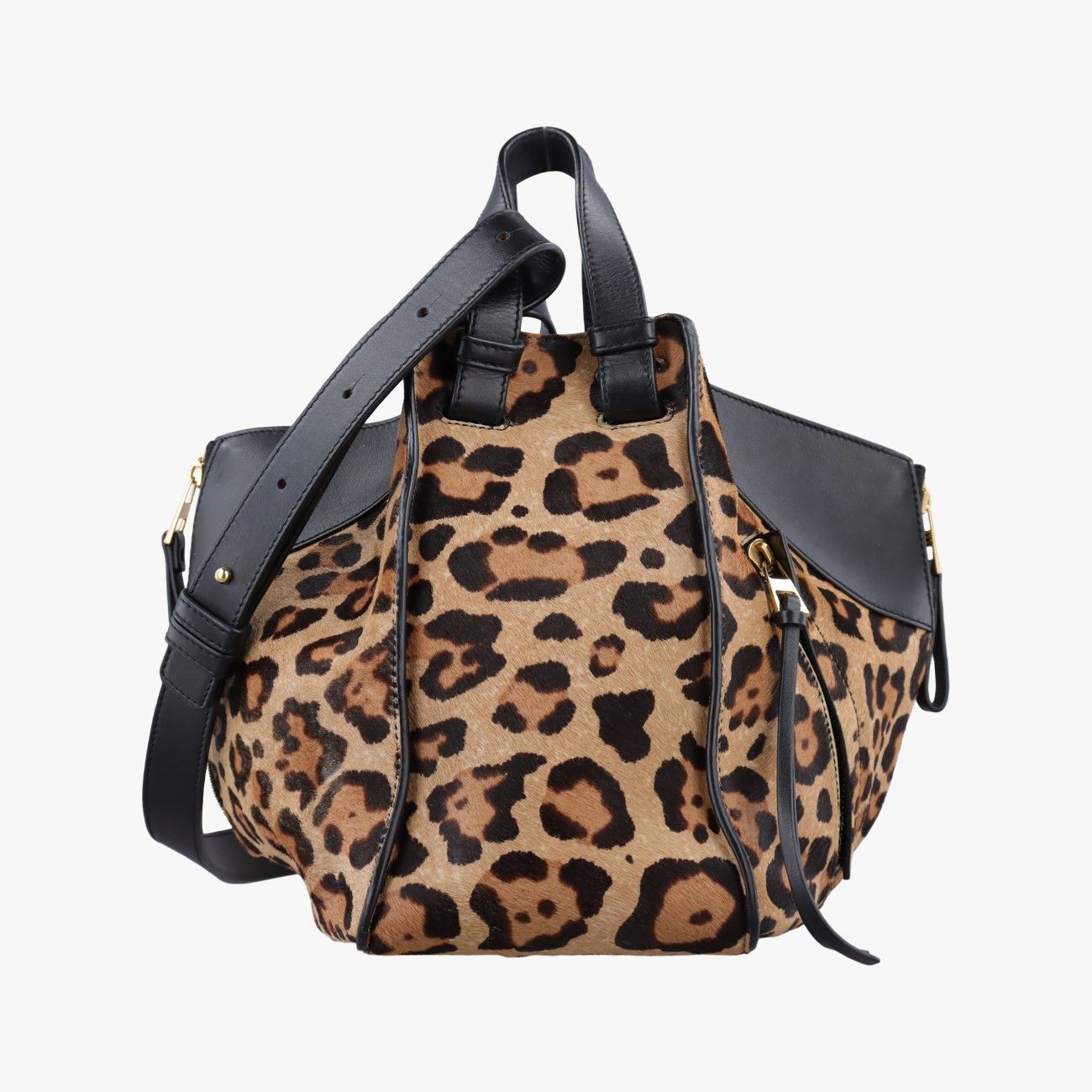 Loewe Hammock Brown Multicolor Calf Hair Shoulder Bag