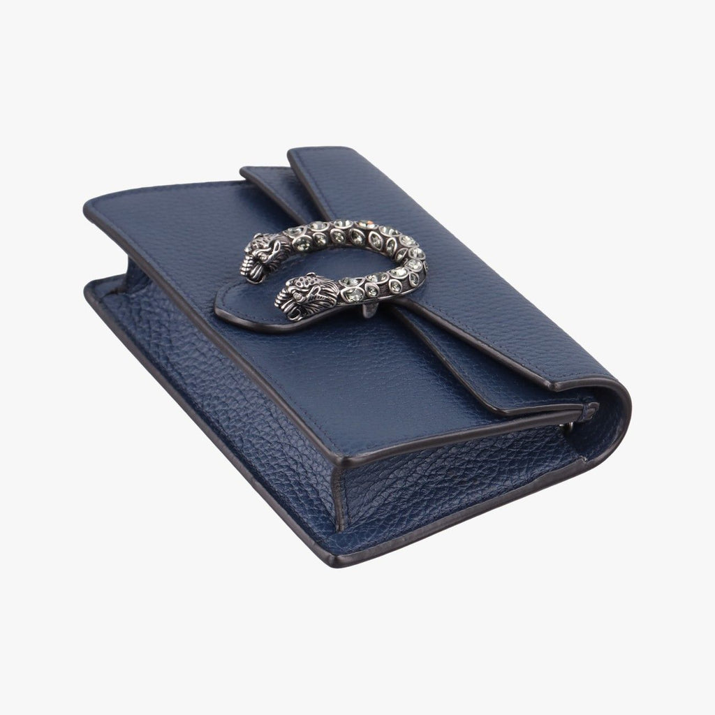 Gucci Dionysus Blue Leather Shoulder Bag — view 4