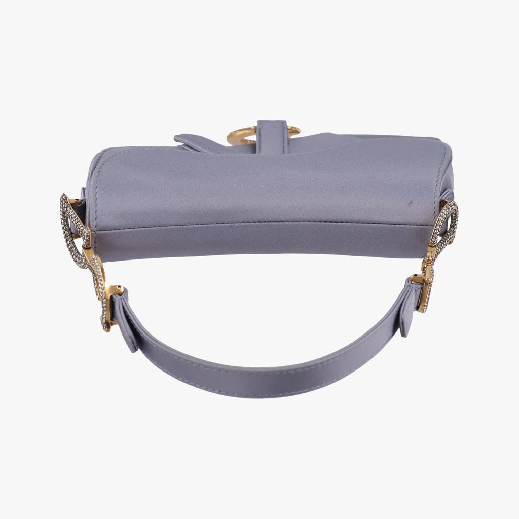 Dior Saddle Purple Silk Shoulder Bag — view 8