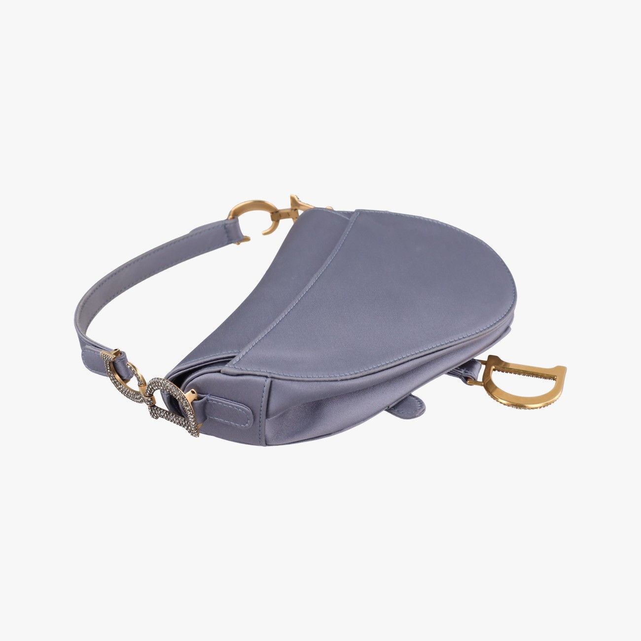 Dior Saddle Purple Silk Shoulder Bag — view 7