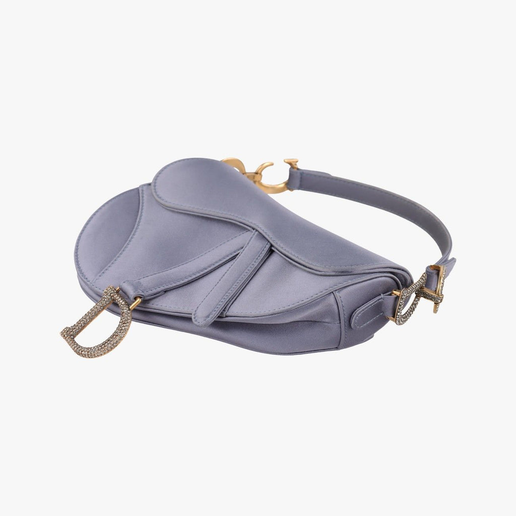 Dior Saddle Purple Silk Shoulder Bag — view 4