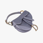 Dior Saddle Purple Silk Shoulder Bag — view 5