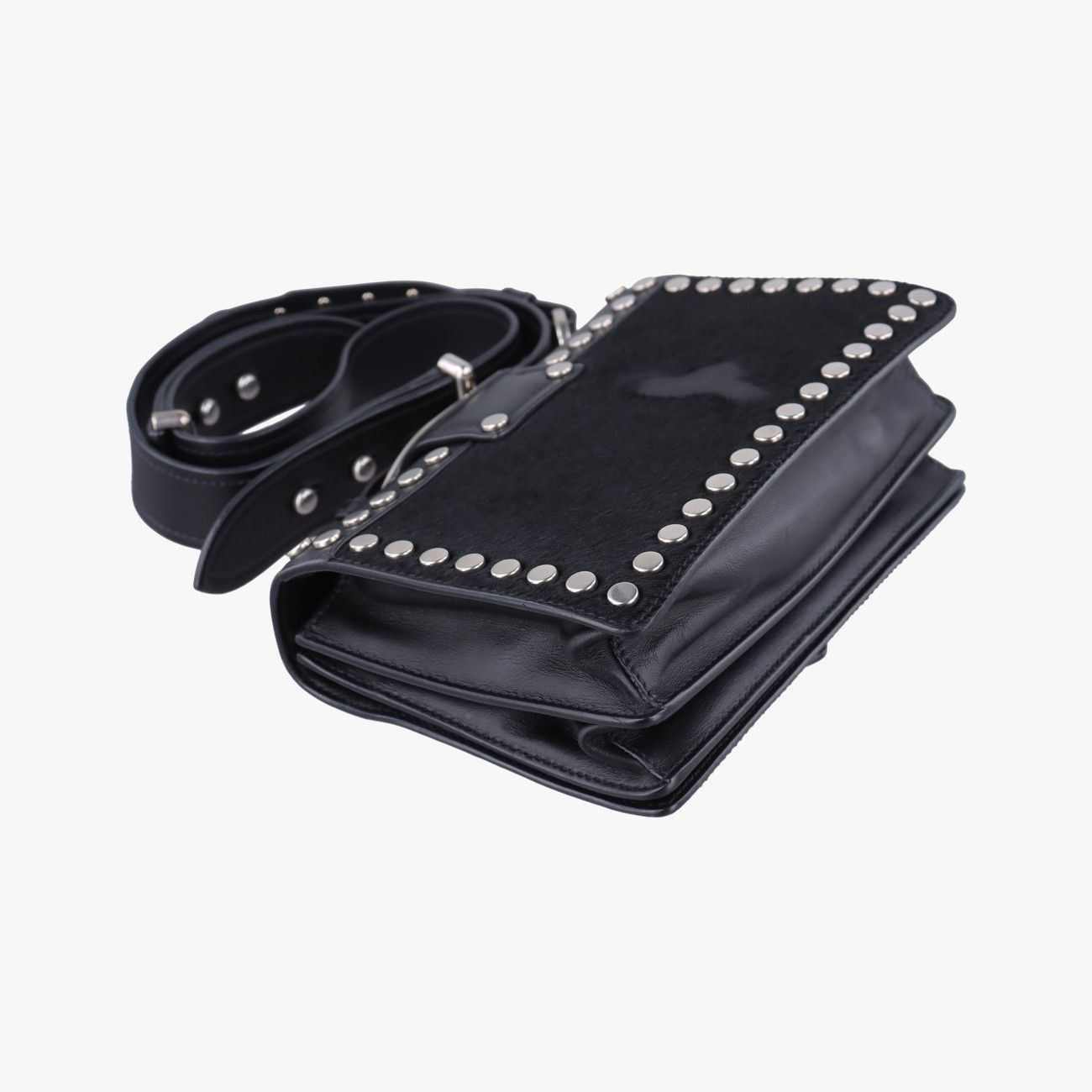 Prada Cahier Black Leather Calf Hair 25 — view 7