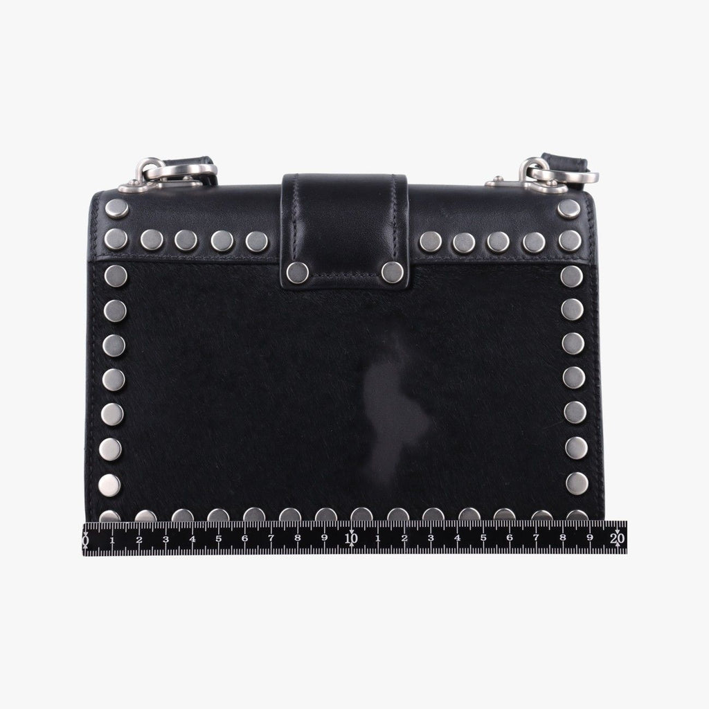 Prada Cahier Black Leather Calf Hair 25 — view 2