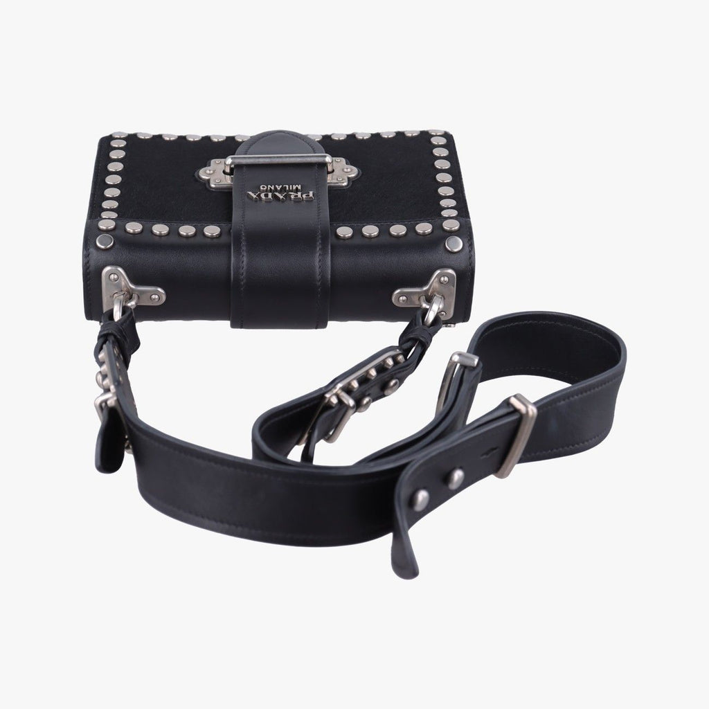 Prada Cahier Black Leather Calf Hair 25 — view 8