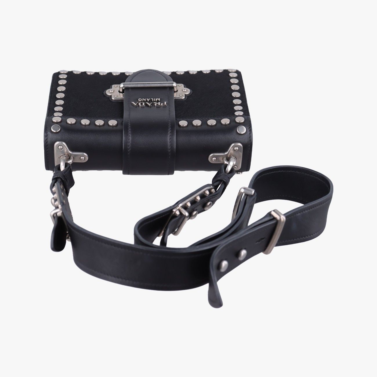 Prada Cahier Black Leather Calf Hair 25 — view 8