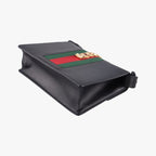 Gucci Sylvie Black Green Red Leather Shoulder Bag — view 6