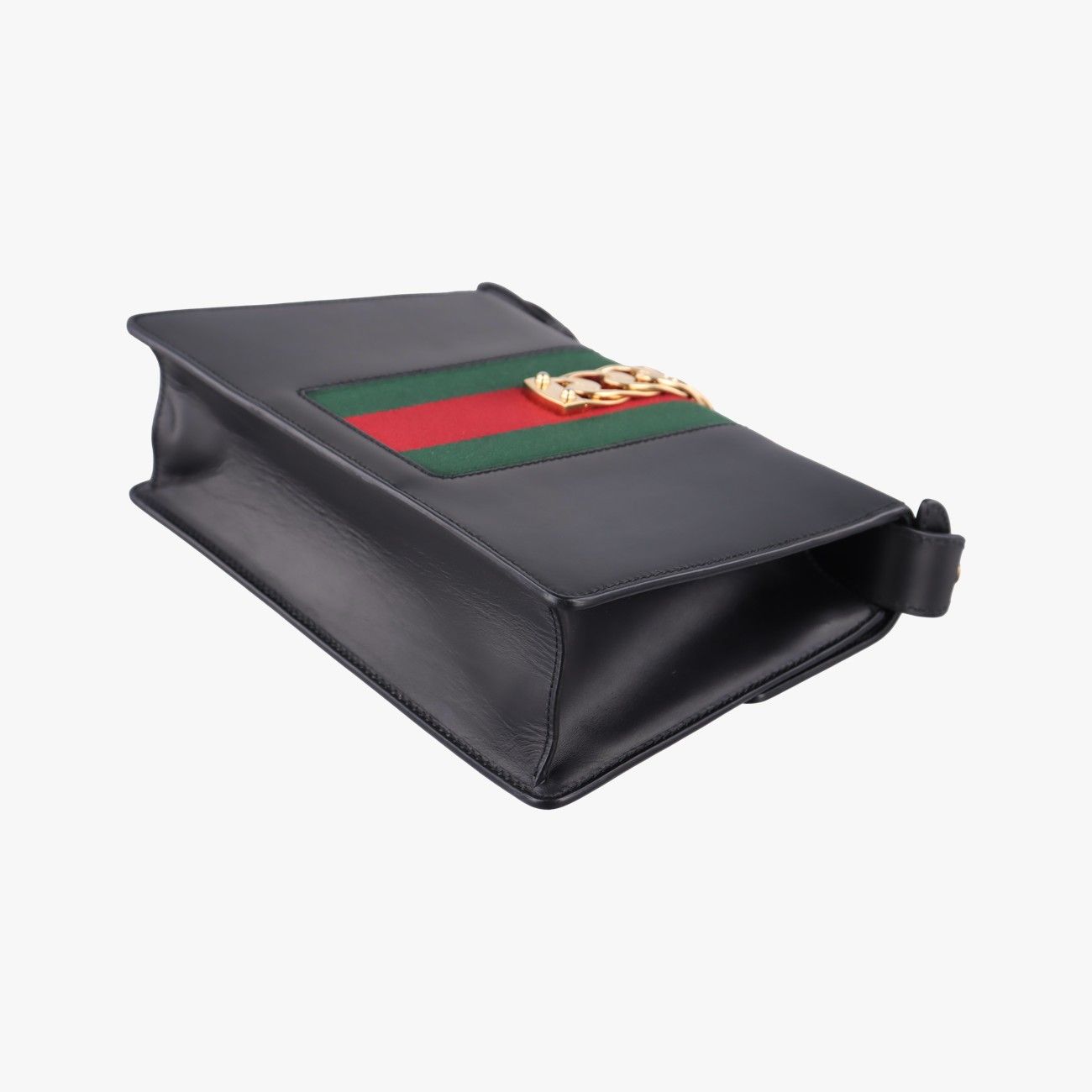 Gucci Sylvie Black Green Red Leather Shoulder Bag — view 6