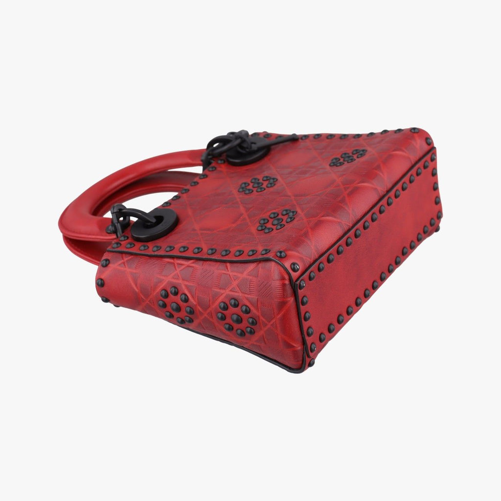 Dior Lady Mini Red Leather Handbag — view 5