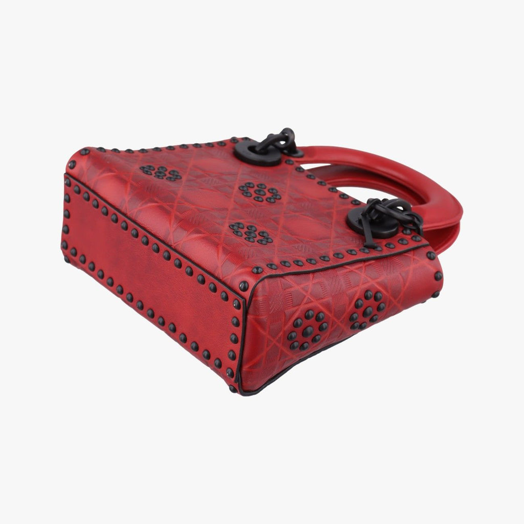 Dior Lady Mini Red Leather Handbag — view 4