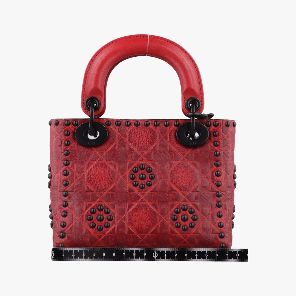Dior Lady Mini Red Leather Handbag — view 2