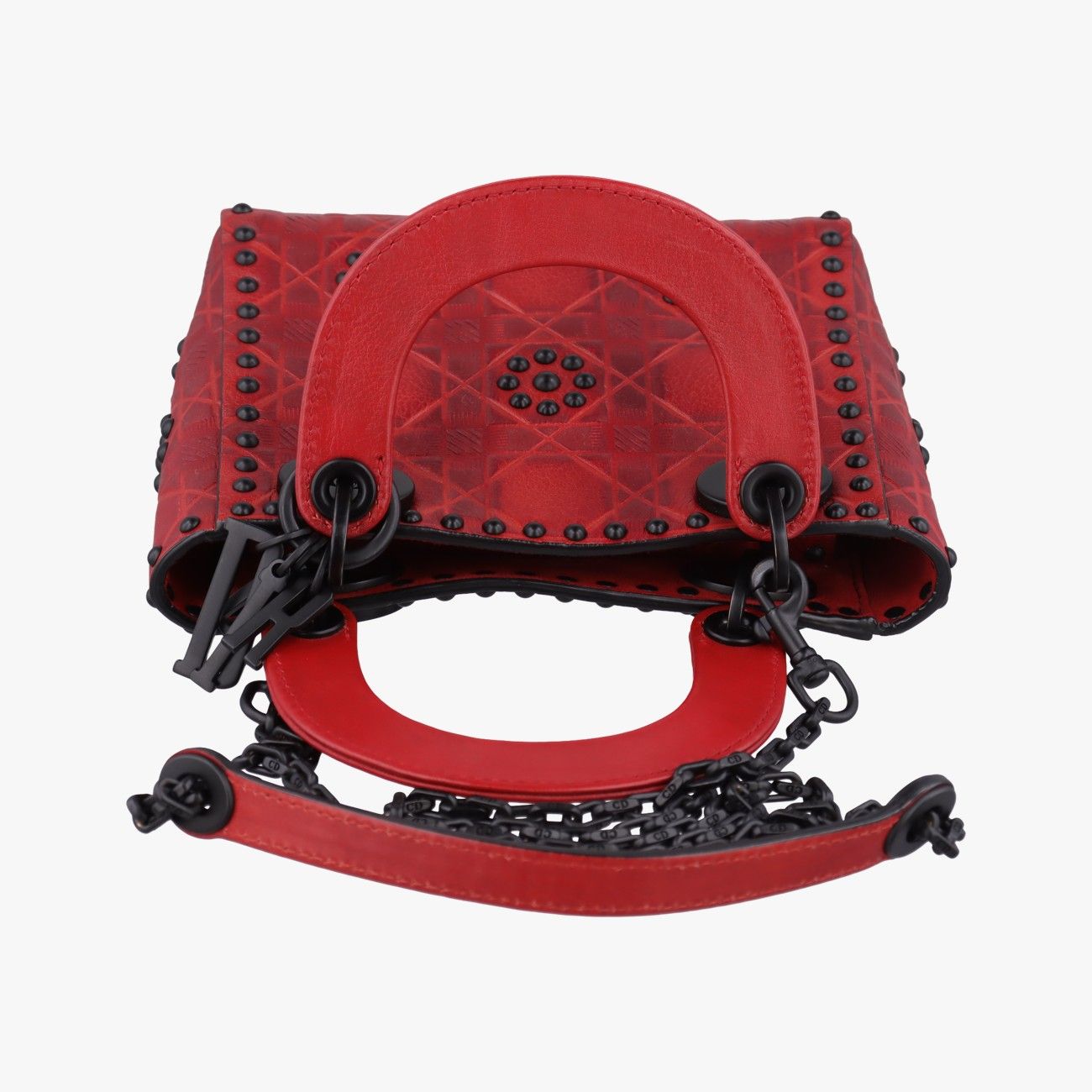 Dior Lady Mini Red Leather Handbag — view 8