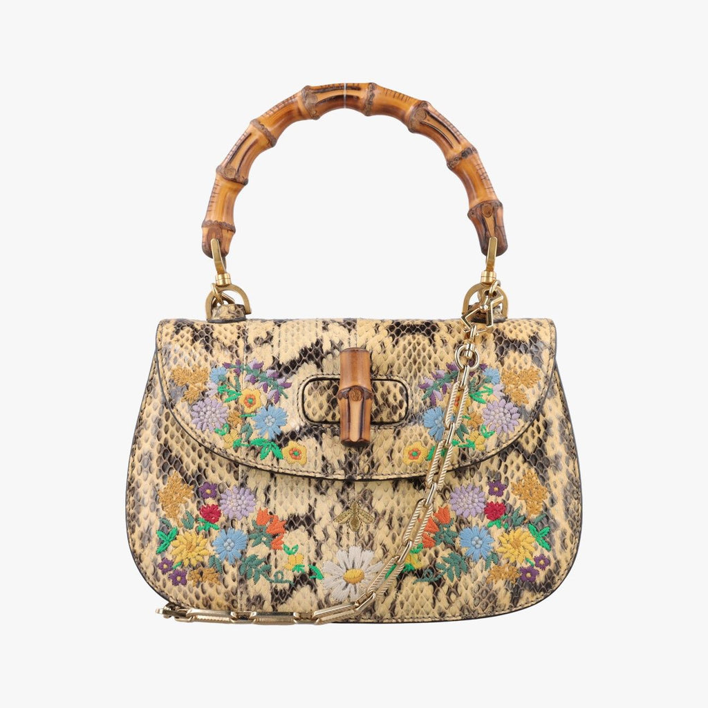 Gucci Bamboo Beige Multi Snakeskin