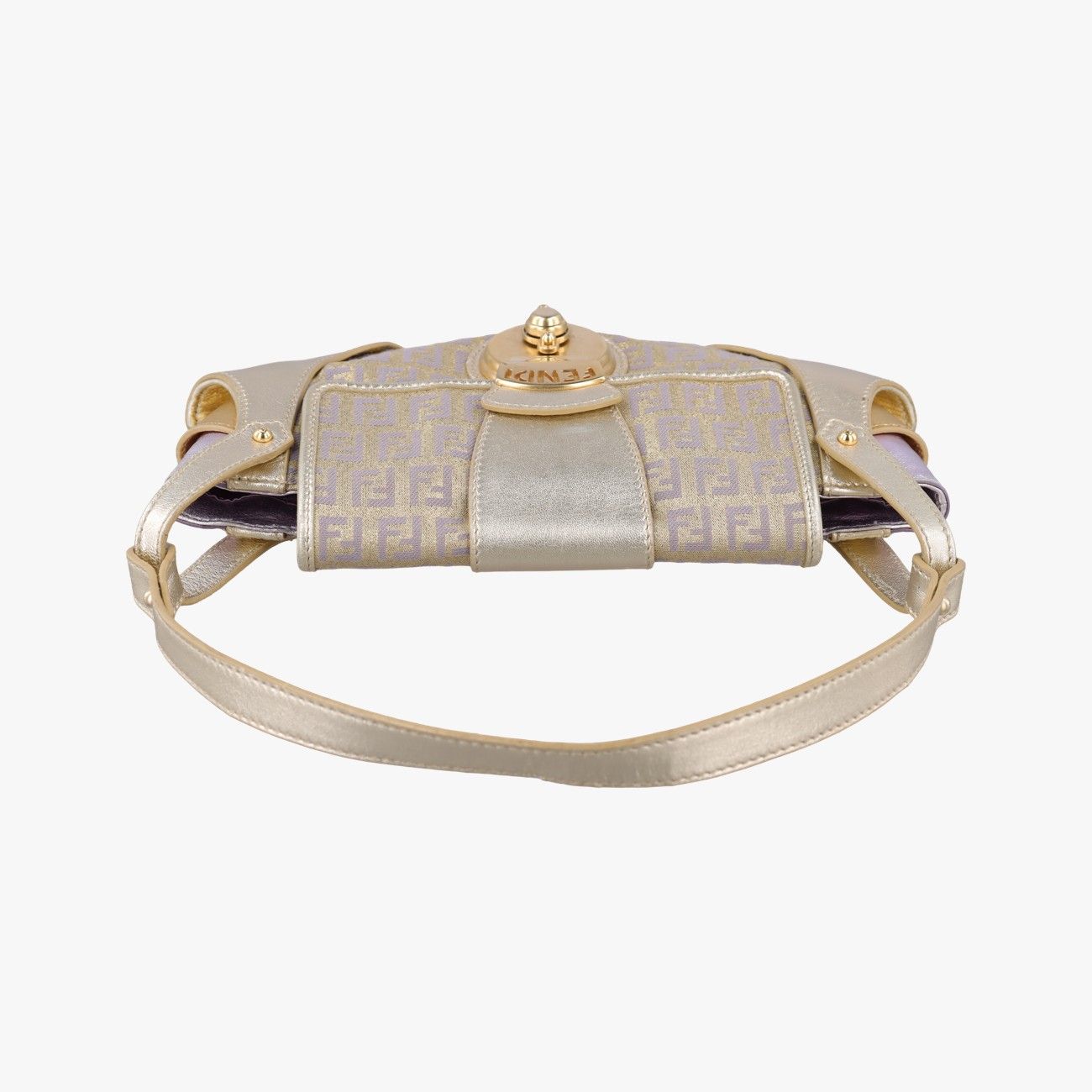 Fendi Zucchino Turnlock Gold Multicolor Canvas Leather — view 8