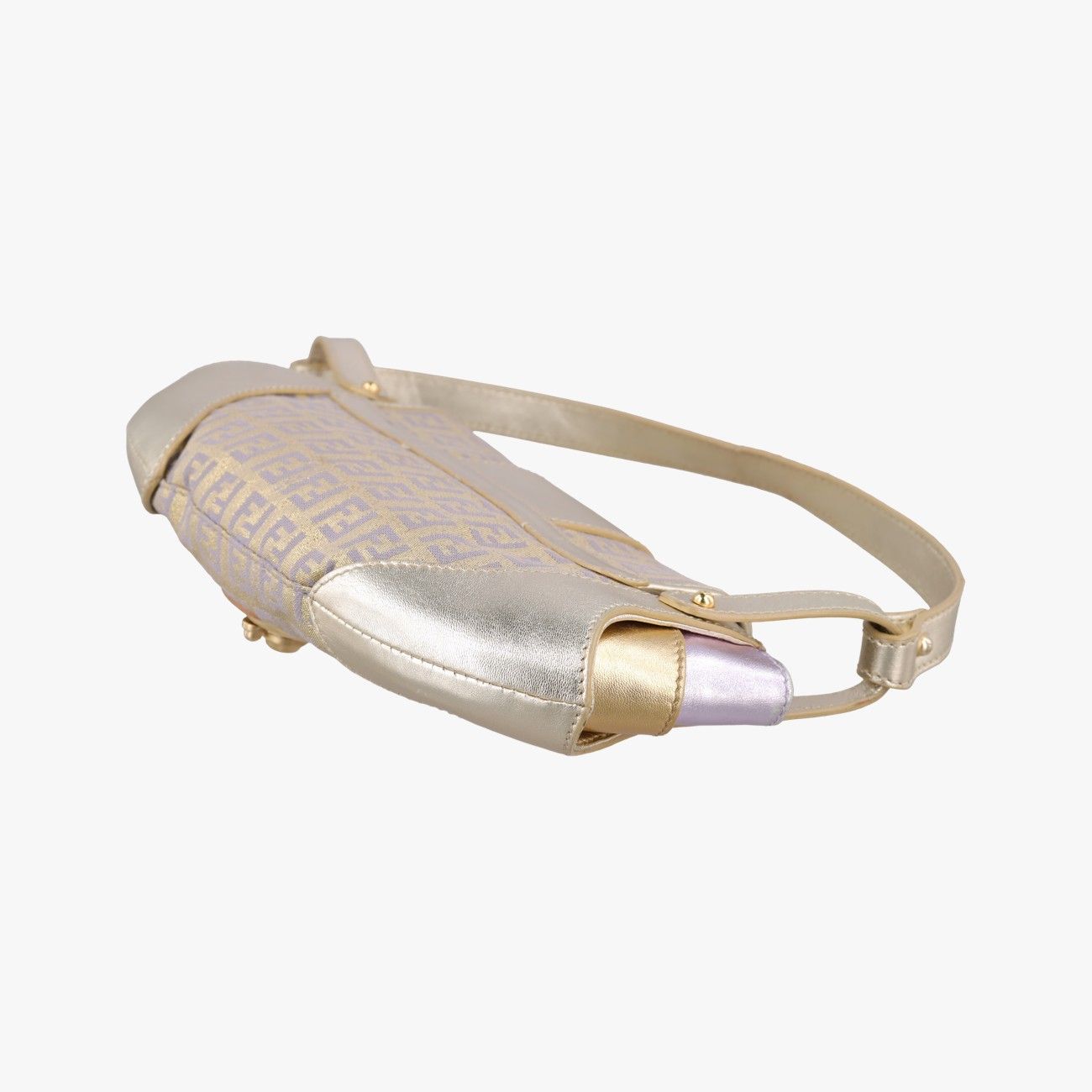 Fendi Zucchino Turnlock Gold Multicolor Canvas Leather — view 6