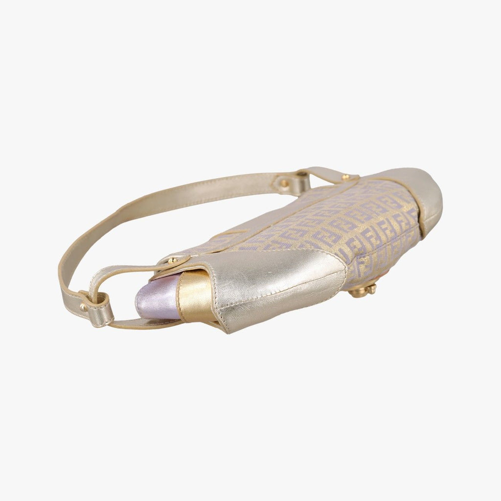 Fendi Zucchino Turnlock Gold Multicolor Canvas Leather — view 7