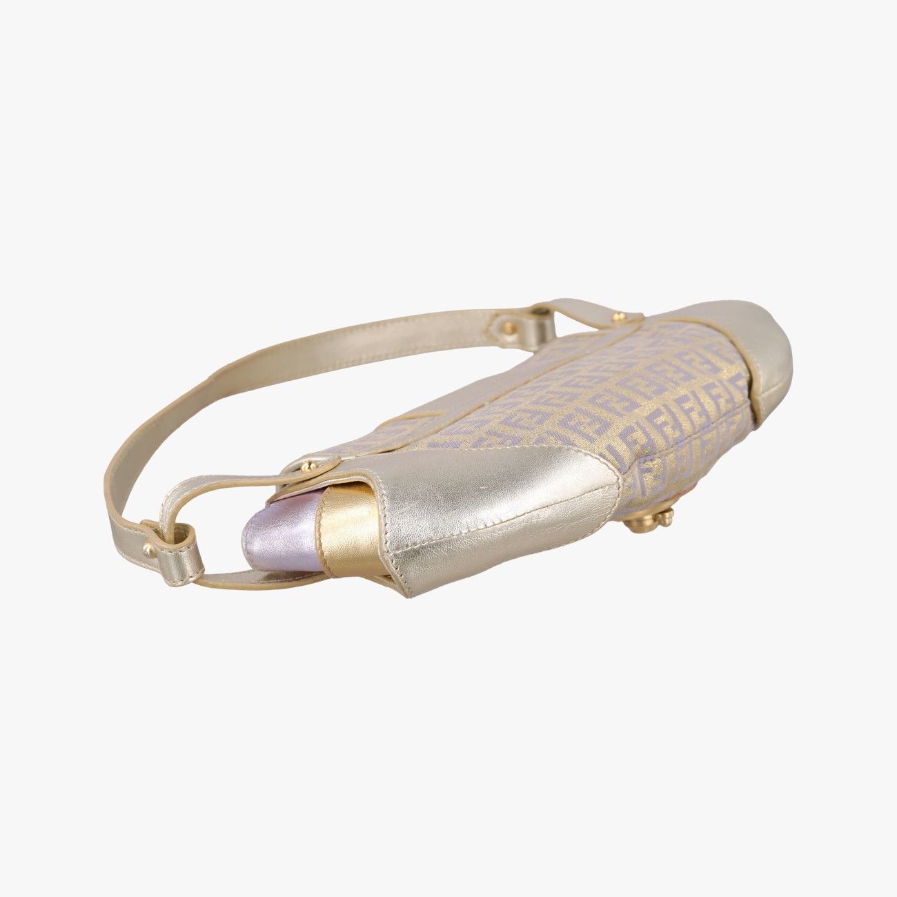 Fendi Zucchino Turnlock Gold Multicolor Canvas Leather — view 7