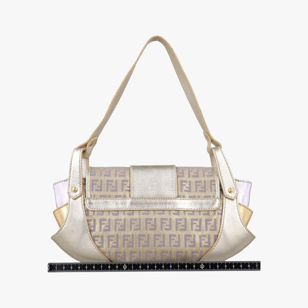 Fendi Zucchino Turnlock Gold Multicolor Canvas Leather — view 2