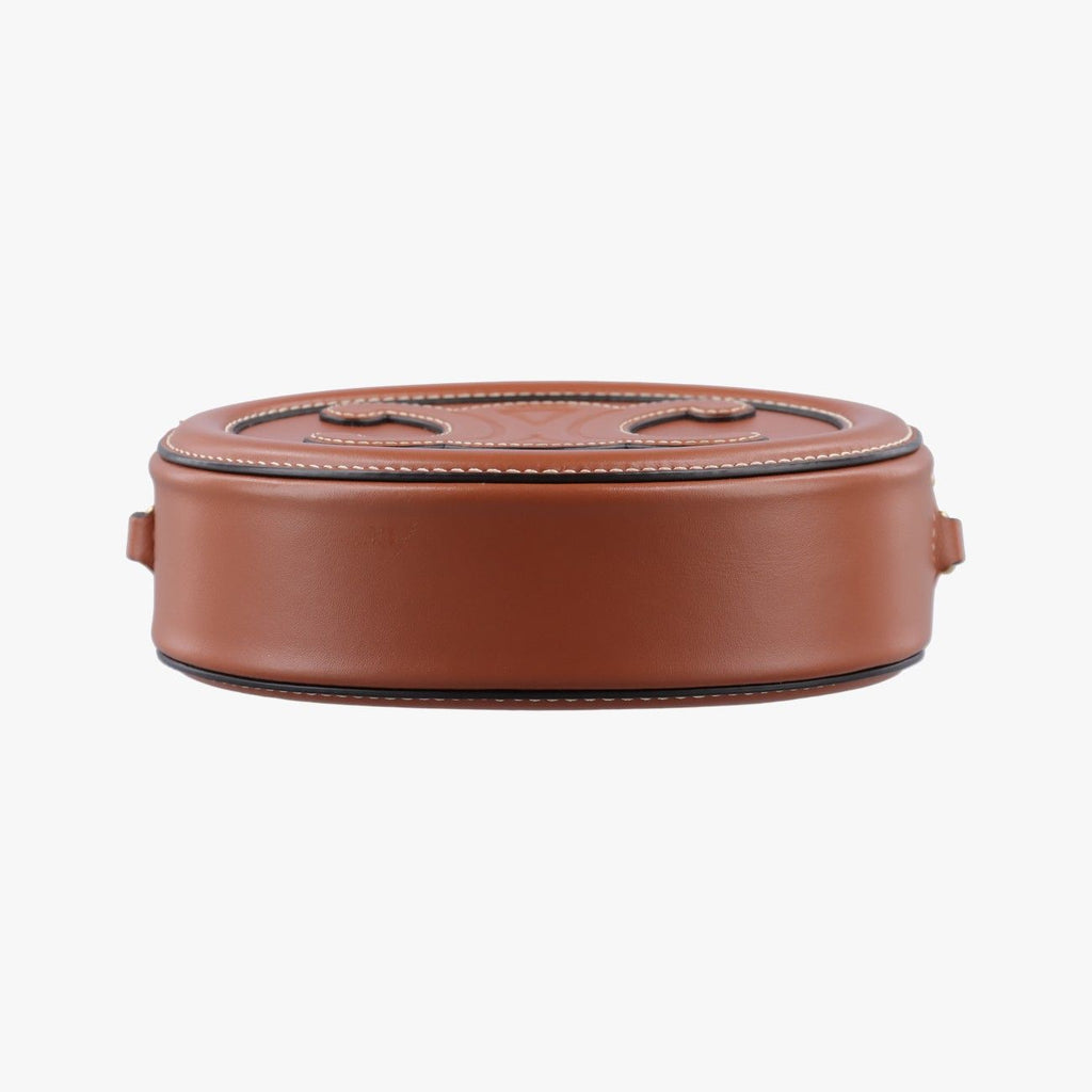 Celine Oval Purse Cuir Triomphe Brown Leather — view 3