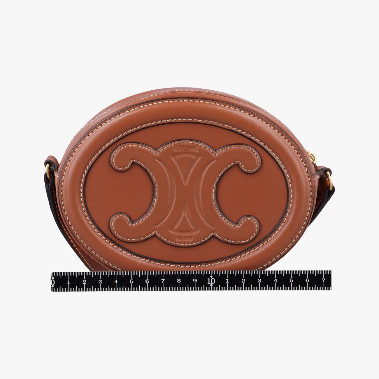 Celine Oval Purse Cuir Triomphe Brown Leather — view 2