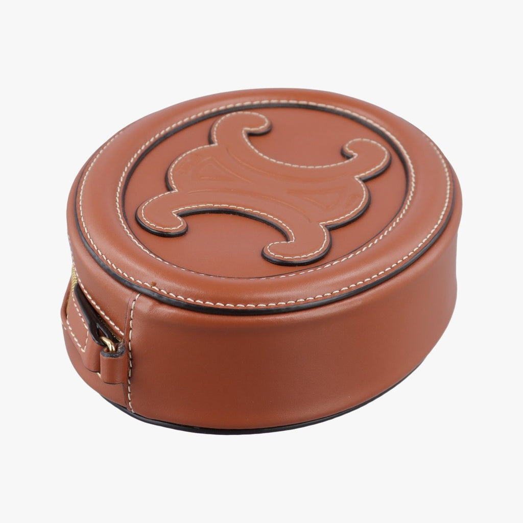 Celine Oval Purse Cuir Triomphe Brown Leather — view 5