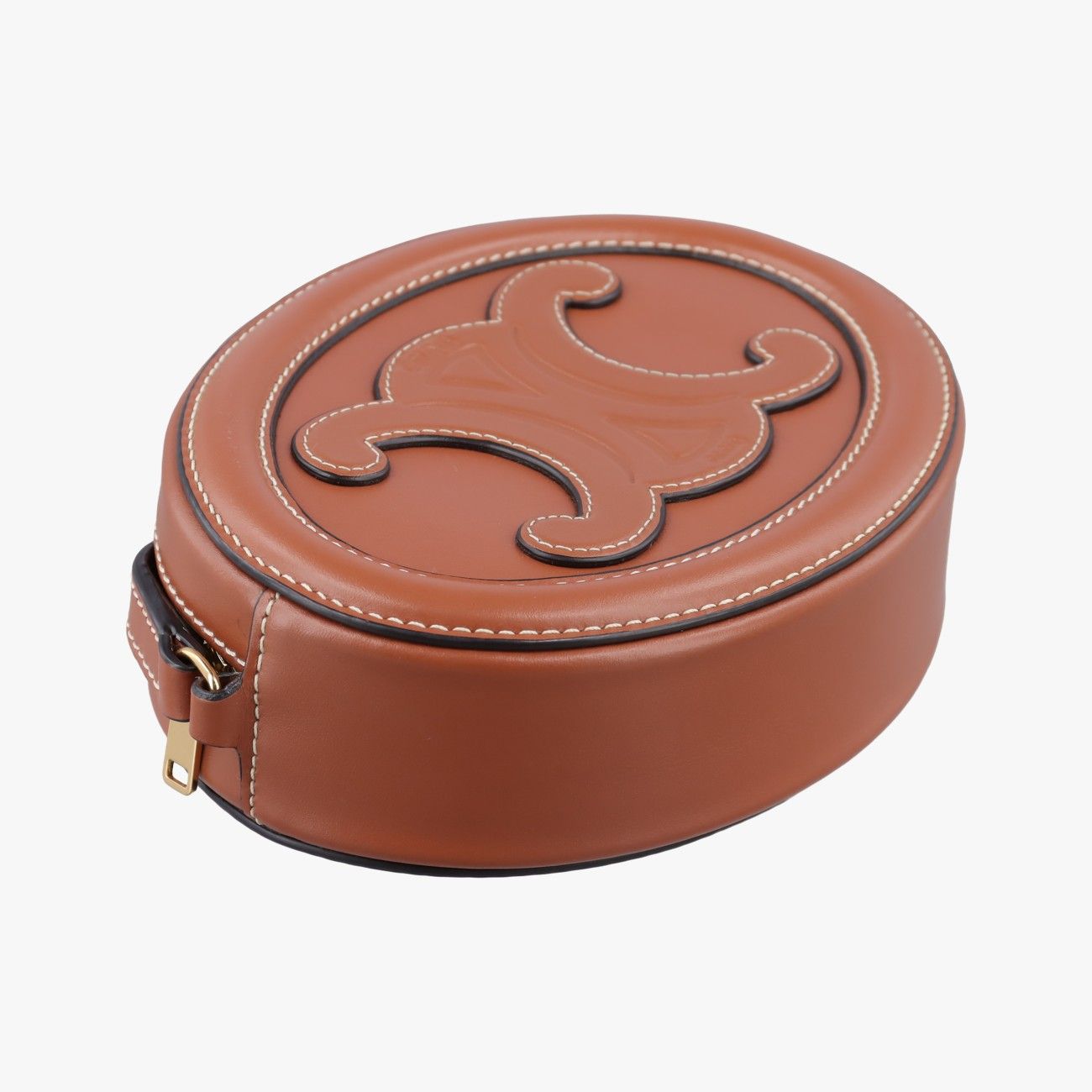 Celine Oval Purse Cuir Triomphe Brown Leather — view 7