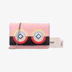 Fendi Monster Eyes Continental Pink Multicolor Leather