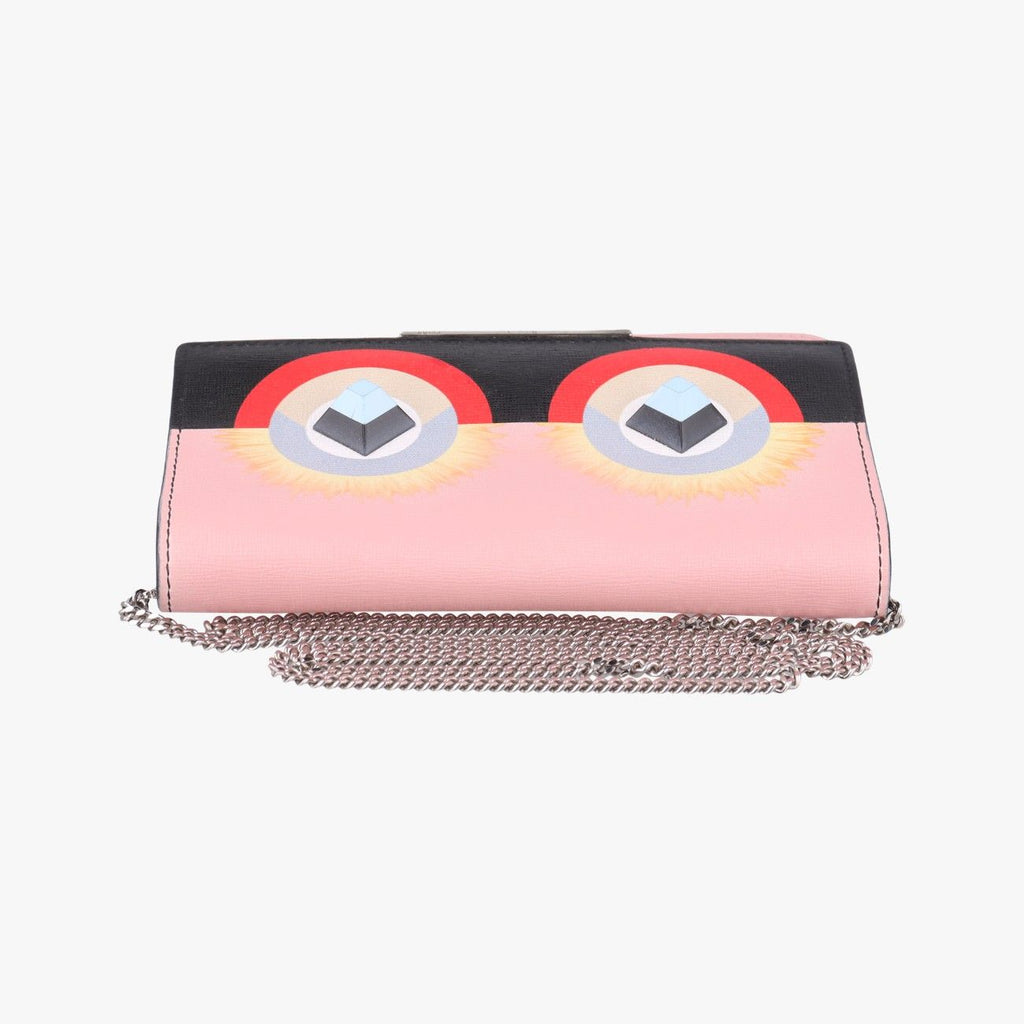 Fendi Monster Eyes Continental Pink Multicolor Leather — view 8