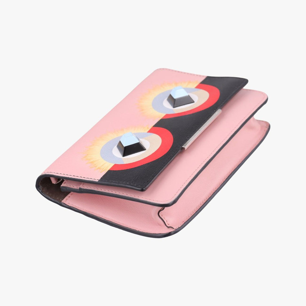 Fendi Monster Eyes Continental Pink Multicolor Leather — view 5