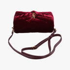 Saint Laurent Monogram Loulou Toy Wine Red Velour Shoulder Bag — view 8