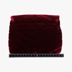 Saint Laurent Monogram Loulou Toy Wine Red Velour Shoulder Bag — view 2