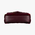 Saint Laurent Monogram Loulou Toy Wine Red Velour Shoulder Bag — view 3