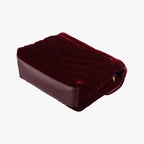 Saint Laurent Monogram Loulou Toy Wine Red Velour Shoulder Bag — view 6