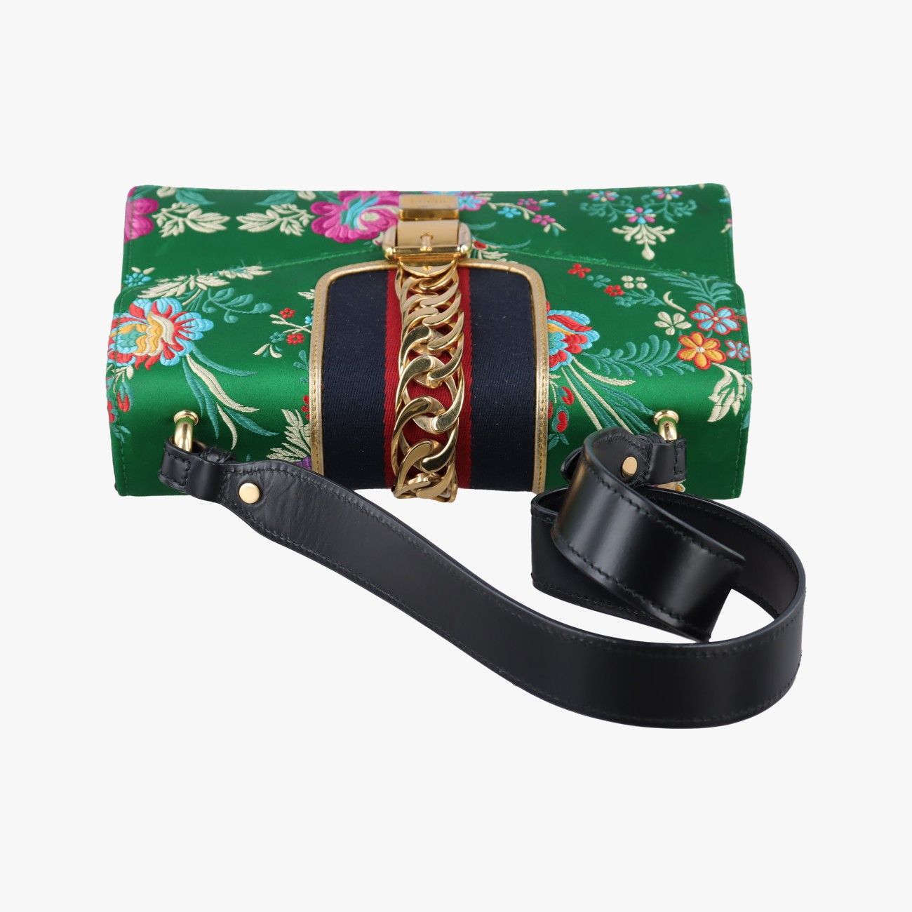 Gucci Sylvie Multicolor Silk Shoulder Bag — view 8