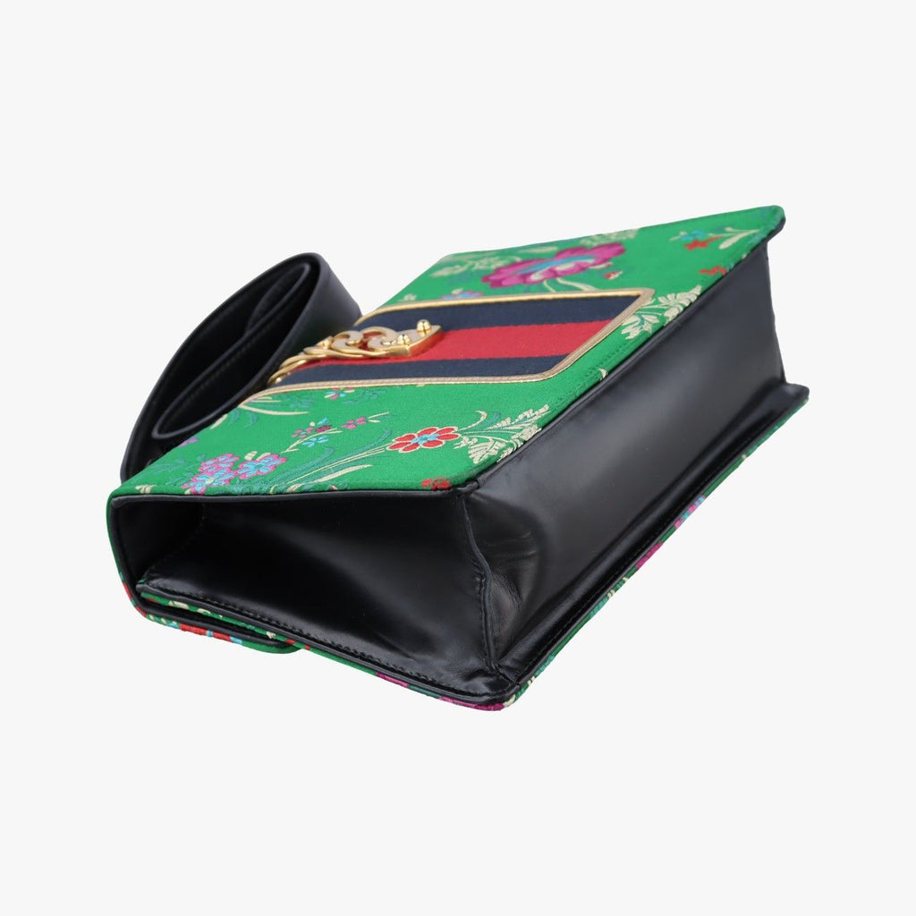 Gucci Sylvie Multicolor Silk Shoulder Bag — view 7