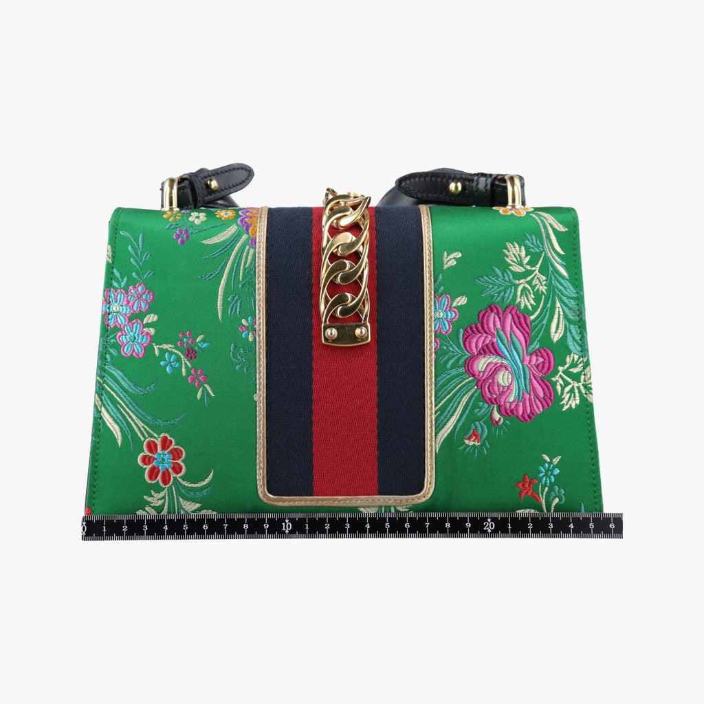 Gucci Sylvie Multicolor Silk Shoulder Bag — view 2