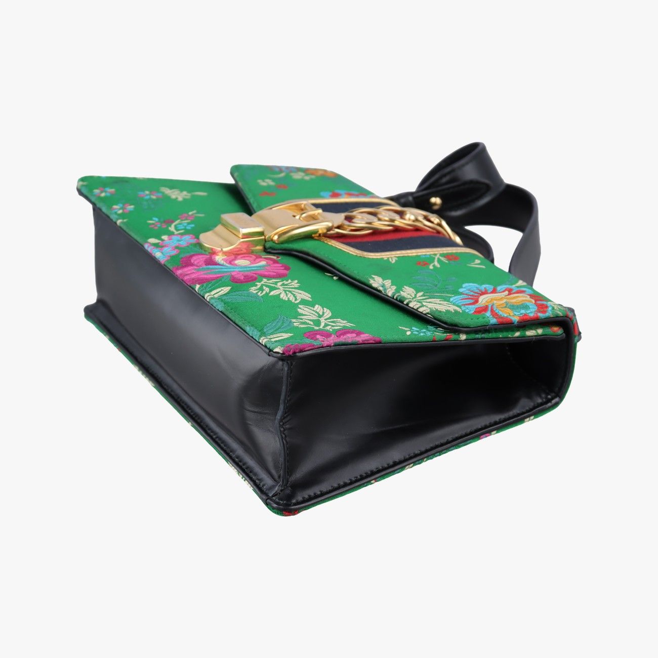 Gucci Sylvie Multicolor Silk Shoulder Bag — view 4