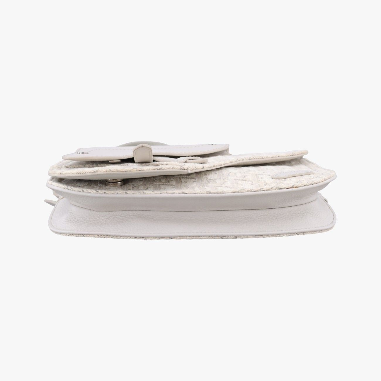 Dior Saddle Bag White Jacquard Leather — view 3