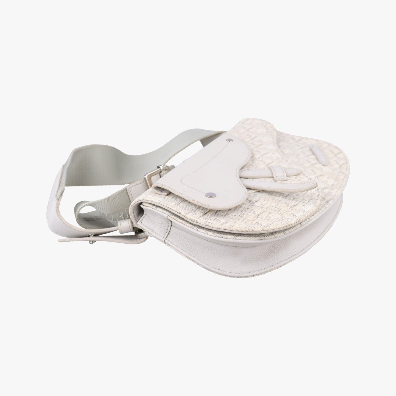 Dior Saddle Bag White Jacquard Leather — view 5