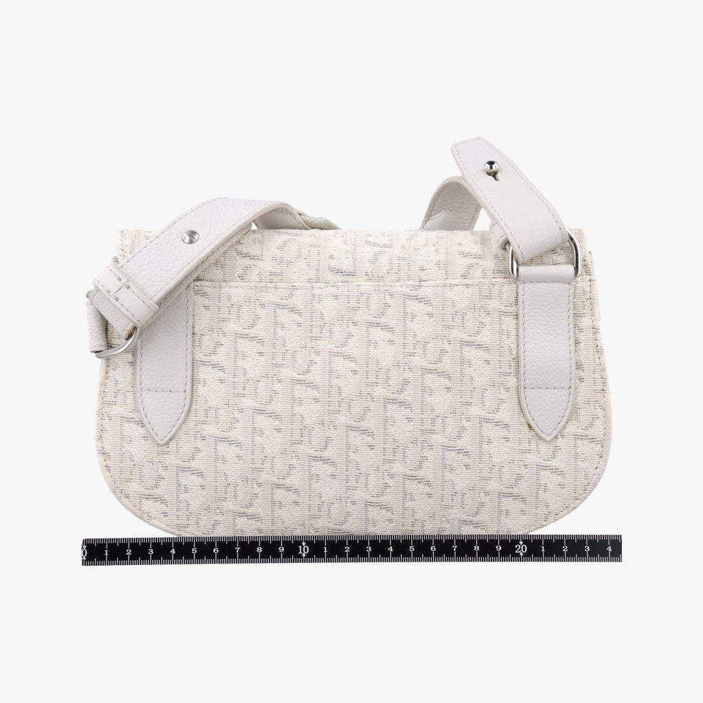 Dior Saddle Bag White Jacquard Leather — view 2