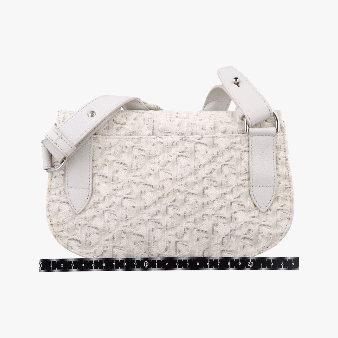 Dior Saddle Bag White Jacquard Leather — view 2
