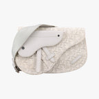 Dior Saddle Bag White Jacquard Leather