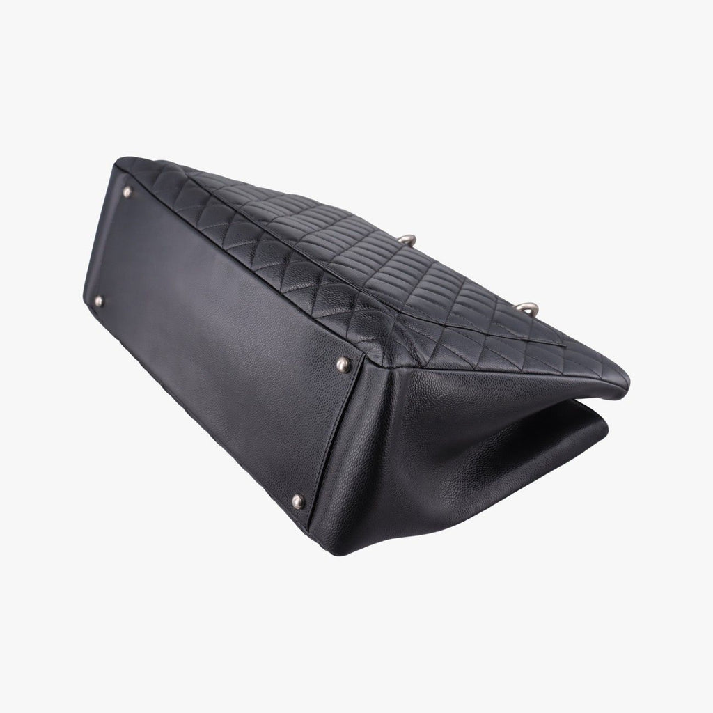 Chanel Quilted CC Logo Grand Shopping Tote Bag GST Black Caviar Leather — view 6