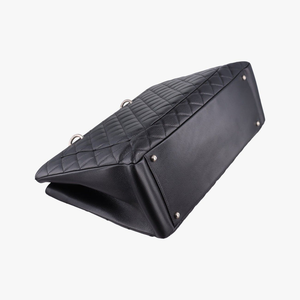 Chanel Quilted CC Logo Grand Shopping Tote Bag GST Black Caviar Leather — view 7