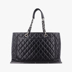 Chanel Quilted CC Logo Grand Shopping Tote Bag GST Black Caviar Leather — view 2